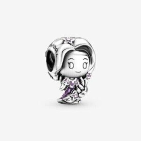 Pandora Silver and Purple Charm Bracelet - Picture 1 of 3